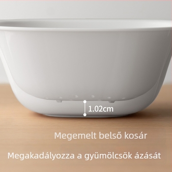 Lazy Corner Két‑szintes mini gyümölcsmosó és leeresztő kosár – otthoni konyhához és nappalihoz, multifunkcionális