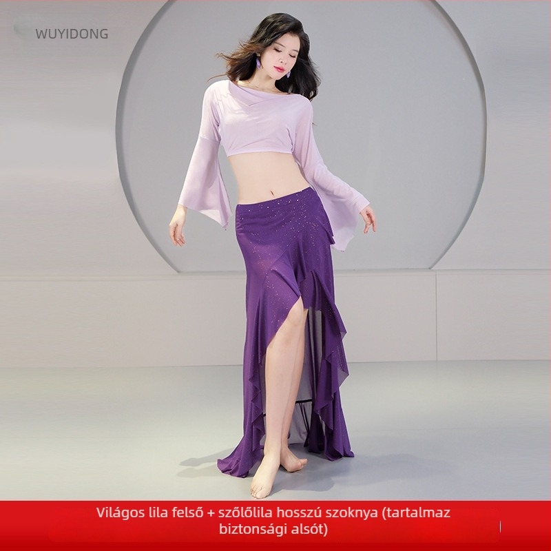 Belly Dance jelmez 2025 — eredeti, szexi hálós anyag, drapírozott gallér, karcsúsító készlet edzésre és keleti tánc előadáshoz