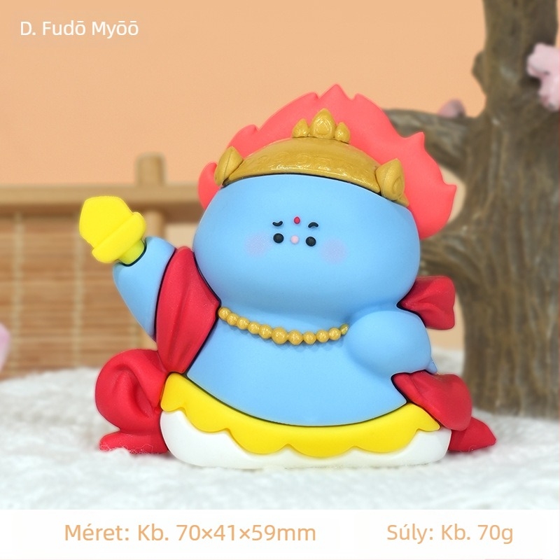 Kis Bodhisattva figurka – aranyos buddhista stílus, templomi dísz gyantából, esésálló