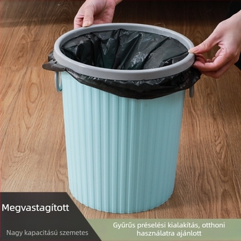 Háztartási kuka, nagy kapacitású, hengeres forma, csíkos mintázat, nyomógyűrűvel, új stílus