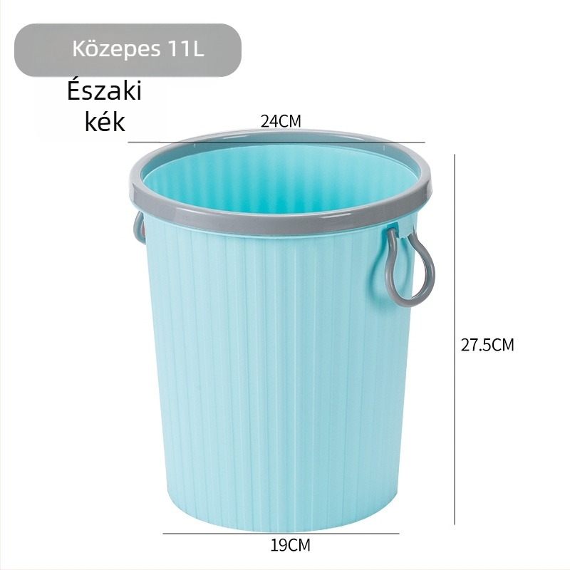 Háztartási kuka, nagy kapacitású, hengeres forma, csíkos mintázat, nyomógyűrűvel, új stílus