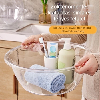 2 darabos vastagított műanyag mosdókagyló otthoni használatra, mosáshoz, diákszálláshoz és babáknak