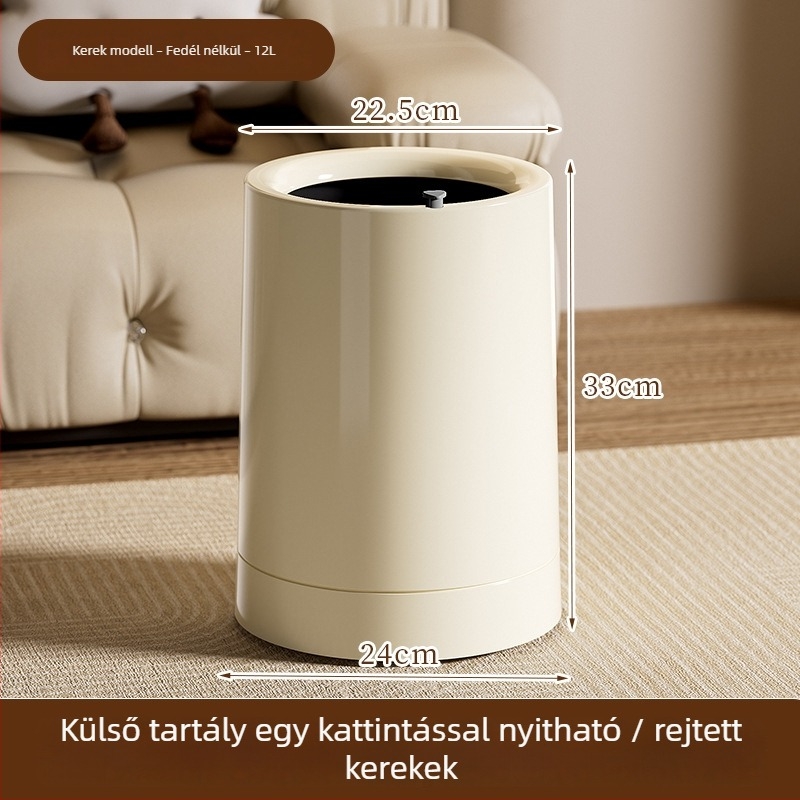 Új modellű szemetes kerekekkel, 12 literes, otthonra, irodába és a konyhába