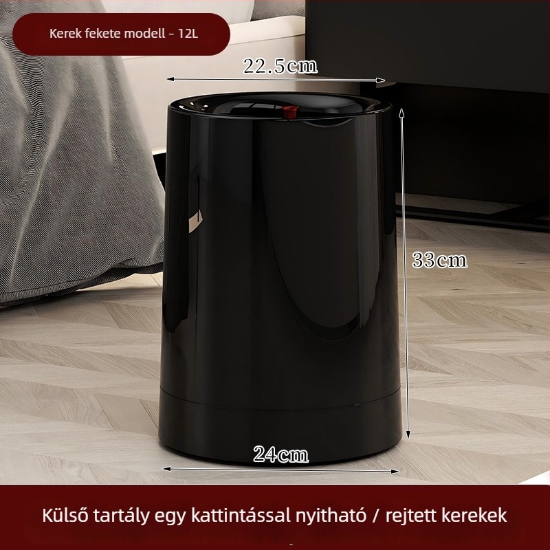 Új modellű szemetes kerekekkel, 12 literes, otthonra, irodába és a konyhába