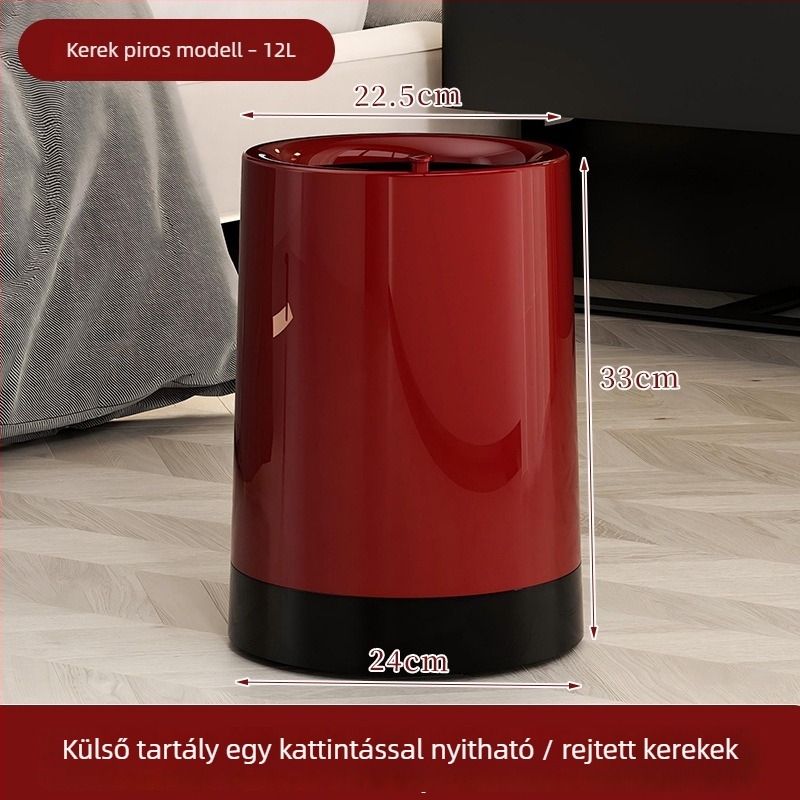 Új modellű szemetes kerekekkel, 12 literes, otthonra, irodába és a konyhába