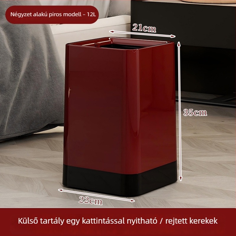 Új modellű szemetes kerekekkel, 12 literes, otthonra, irodába és a konyhába