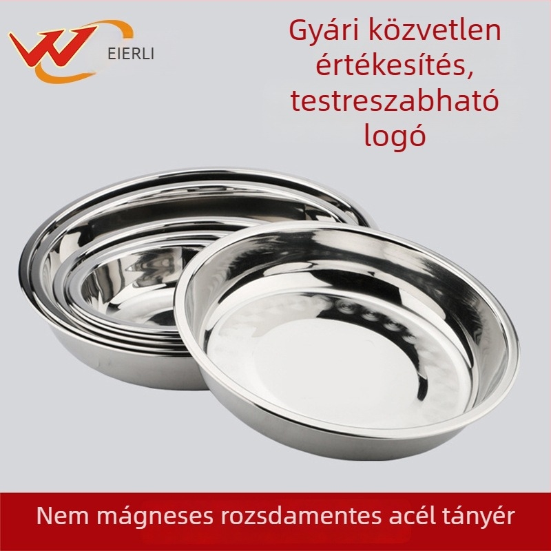 Nem mágneses 304 rozsdamentes acélból készült leves- és salátás tál, tartós, multifunkcionális háztartási használatra