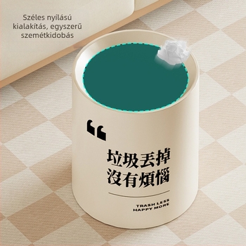 Műanyag fedél nélküli szemetes, háztartási és irodai használatra, hengeres alak, 8 literes kapacitás
