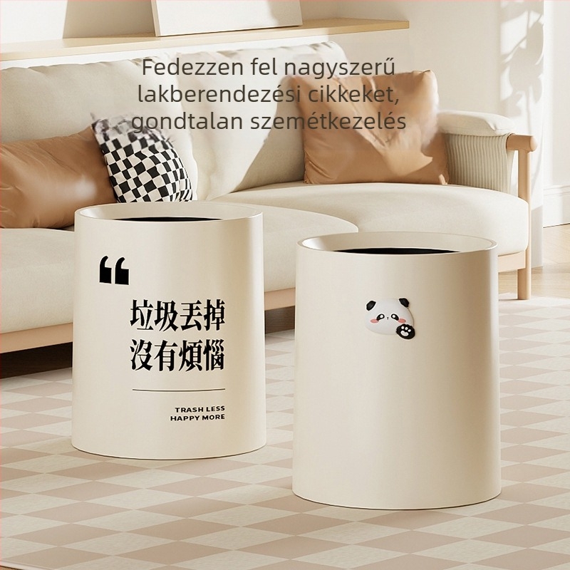 Műanyag fedél nélküli szemetes, háztartási és irodai használatra, hengeres alak, 8 literes kapacitás