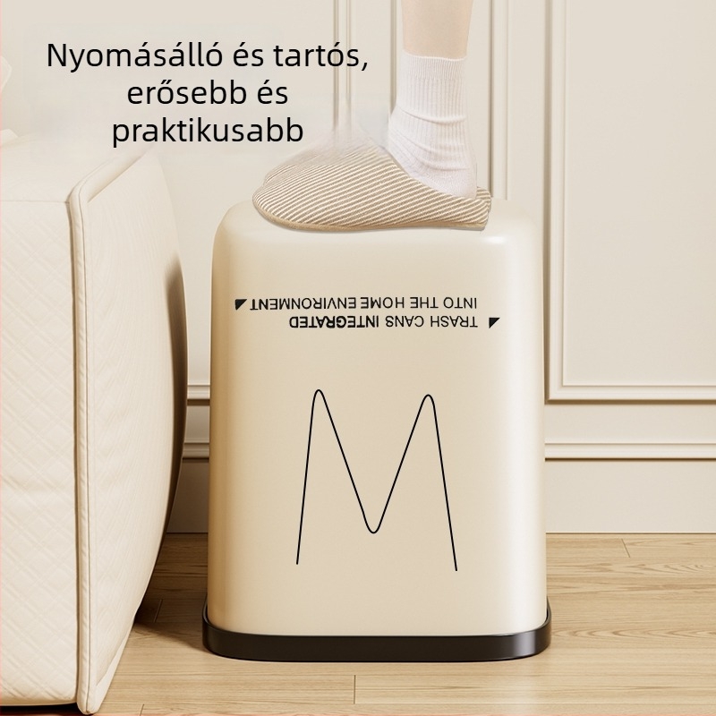 Nagy kapacitású négyzet alakú műanyag szemetes fedél nélküli, otthoni és irodai használatra (12 L vagy több)