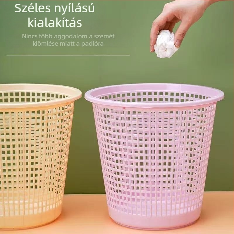 Műanyag perforált hulladékgyűjtő nappali és hálószoba számára, skandináv minimalistikus fedél nélküli, 5 L
