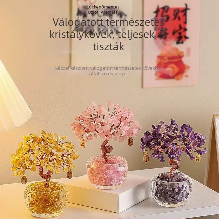 Kristályos Bőségfa Kincses Tál – Bejárati és Asztali Dekoráció, Lakásavató Ajándék