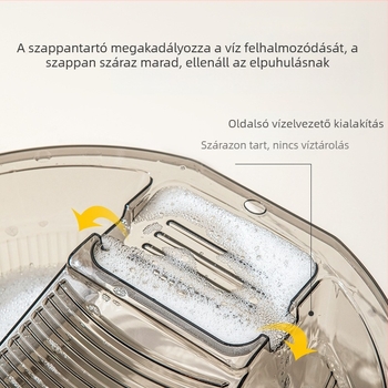 Átlátszó mosómedence integrált dörzsölődeszkával, csúszásmentes, otthoni és kollégiumi használatra