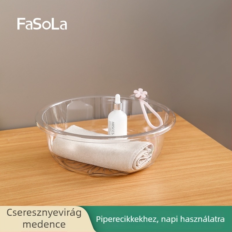 FaSoLa Átlátszó Konyhai Mosómedence, Nagy Műanyag Basin, Virág Alakú Fogantyúval