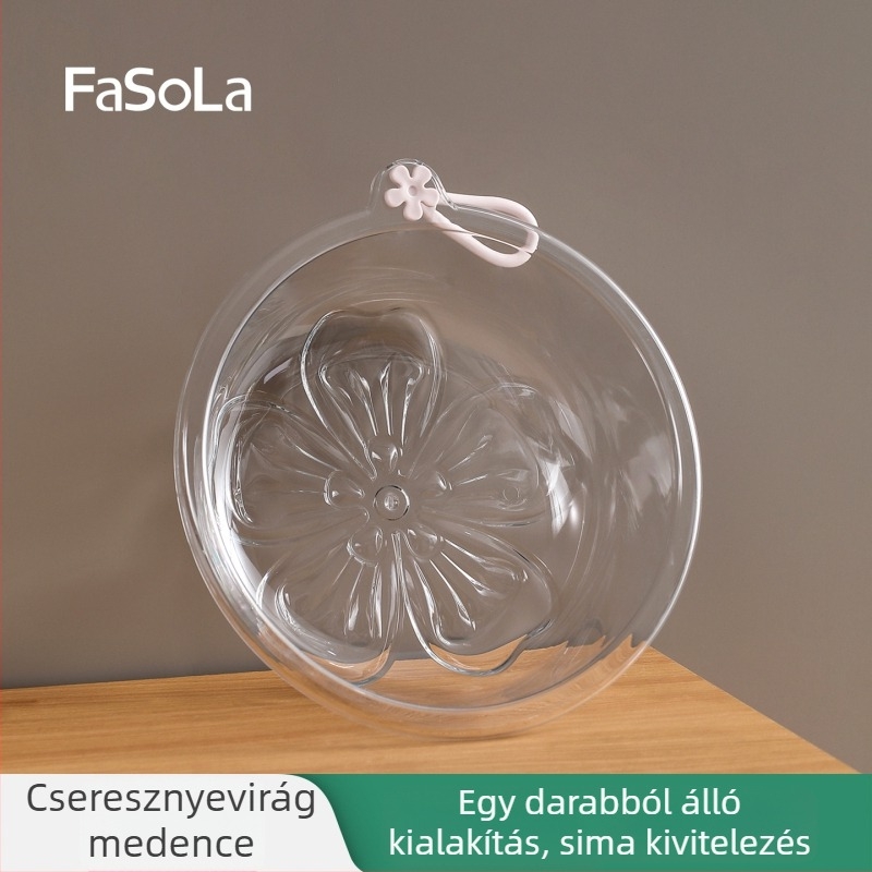 FaSoLa Átlátszó Konyhai Mosómedence, Nagy Műanyag Basin, Virág Alakú Fogantyúval