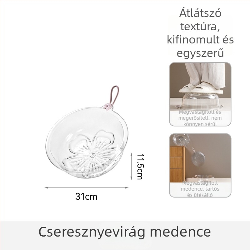 FaSoLa Átlátszó Konyhai Mosómedence, Nagy Műanyag Basin, Virág Alakú Fogantyúval