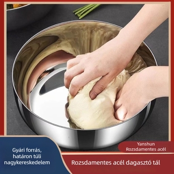 32 cm-es extrán vastag rozsdamentes acél dagasztómedence, családi konyhai mosóedény, leveses fazék és forró fazék, háromrétegű rozsdamentes acél konstrukció.
