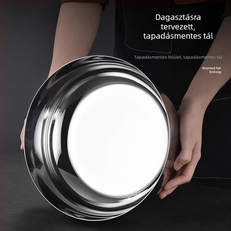 32 cm-es extrán vastag rozsdamentes acél dagasztómedence, családi konyhai mosóedény, leveses fazék és forró fazék, háromrétegű rozsdamentes acél konstrukció.