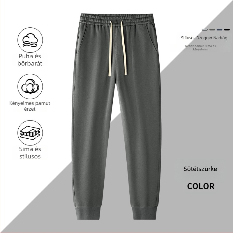420G nehéz jogger nadrág férfiaknak, 100% pamut, új 2026-os modell tavasz–őszre, laza szabás, mindennapi viselet, vastag anyag, hosszú