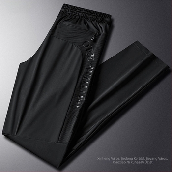 Férfi Ice Silk sportos nadrág, nyári kültéri gyorsszáradás, lélegző, hosszú egyenes szárú