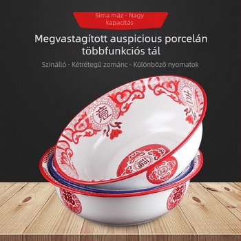 Zománcos retro mosdóedény, vastag falú, piros, 32 cm