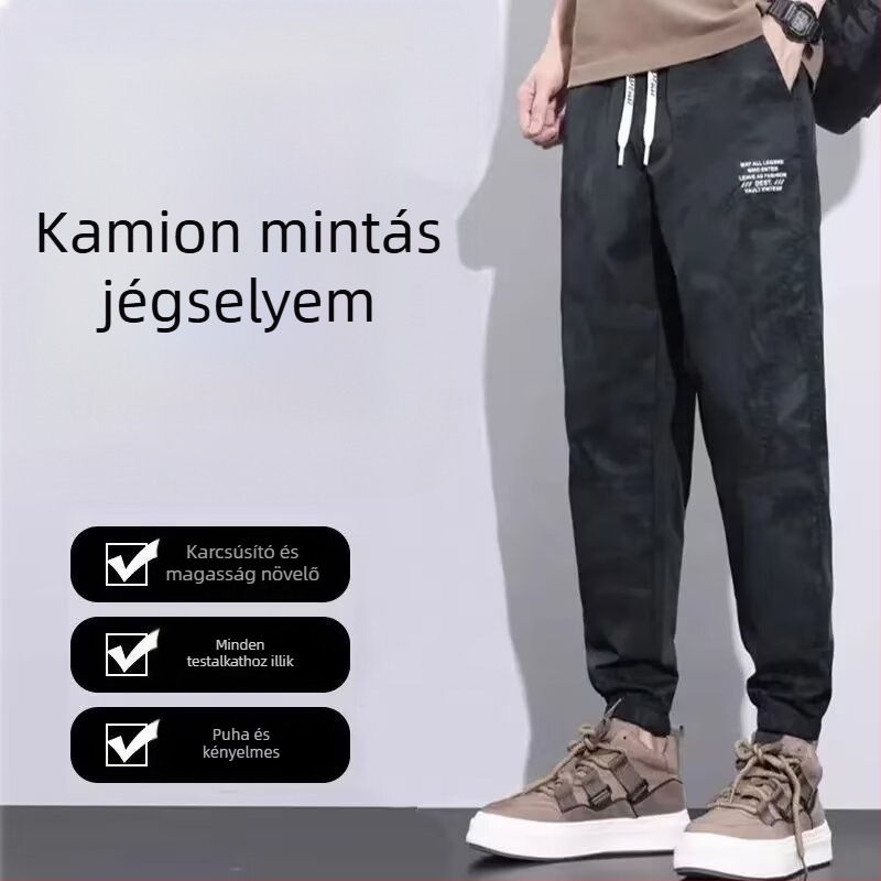 Férfiak laza Casual nadrág kamuflázás mintával, légáteresztő, vékony nyári fazon