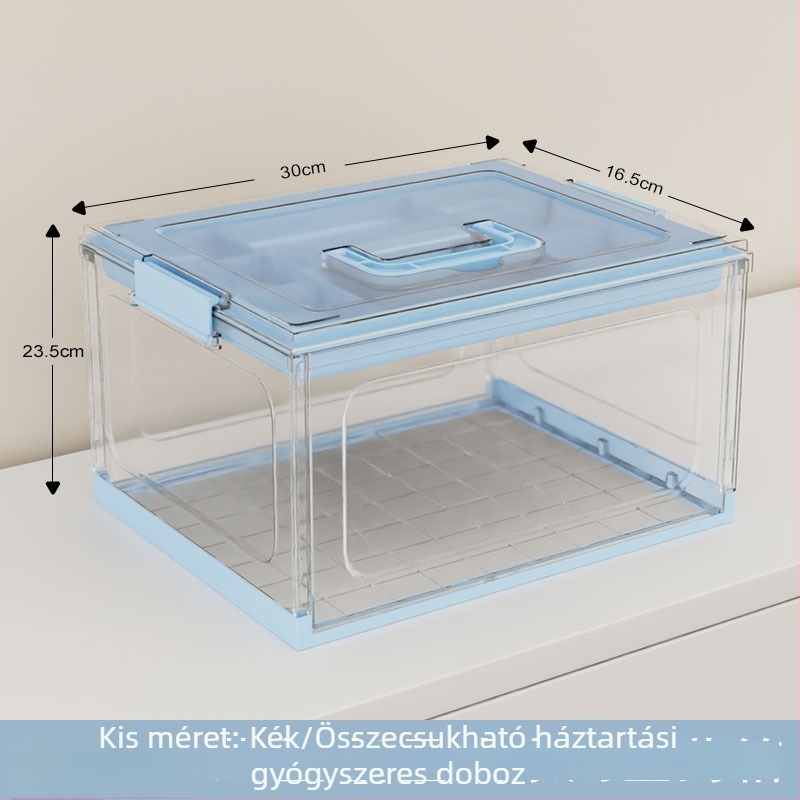 Hordozható átlátszó, többrétegű orvosi doboz otthoni használatra, nagy kapacitású tároló, több rekesz, gyógyszerek rendszerezése osztályozással