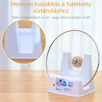 A pulton elhelyezhető fedőállvány fazekokhoz és vágódeszka tartó, műanyag tárolóállvány