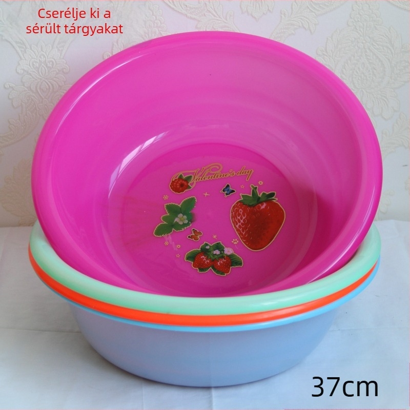 Műanyag arcmosó tál, 37 × 11,5 cm, ütésálló, vastag falú kivitel, diákoknak és ruhák mosásához