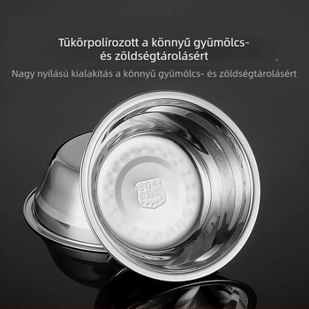 Személyre szabott 304 rozsdamentes acél kör alakú tál, vastagított kivitel kereskedelmi használatra, kantinába és otthoni használatra