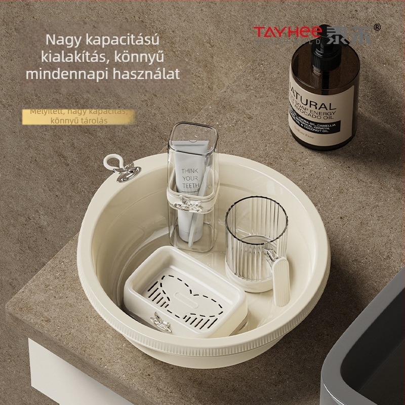 Taihe falra szerelhető, vastagított műanyag mosdókagyló, egyszerű és sokoldalú arc- és zöldségmosáshoz, ruhák mosásához
