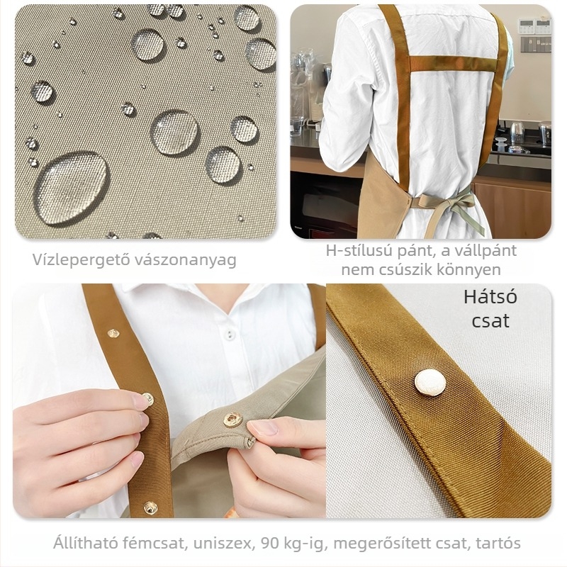Vízálló és olajálló kötény konyhához, cateringhez és otthoni sütéshez, egy méret