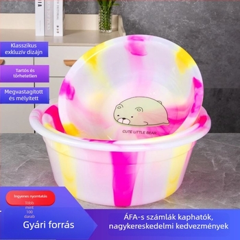 Klasszikus vastagított két színű műanyag mosdóedény, edzett, 35 cm, otthoni használatra, nyomtatásra és reklámra