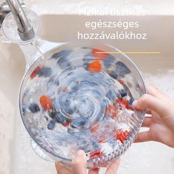 Átlátszó gyümölcsmosó és leeresztő kosár konyhai mosogatóhoz