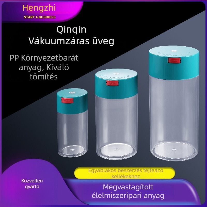 Élelmiszer-minőségű átlátszó PP műanyag tároló fedővel, légmentesen záródó, diófélék, tea, sütemények és méz tárolására