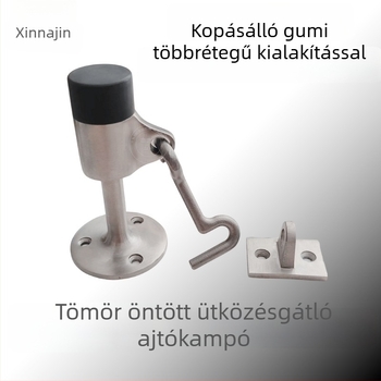 304/316 rozsdamentes acél tengeri ajtó stopper kampóval és pozicionálóval, gumírozott csúccsal, szélálló