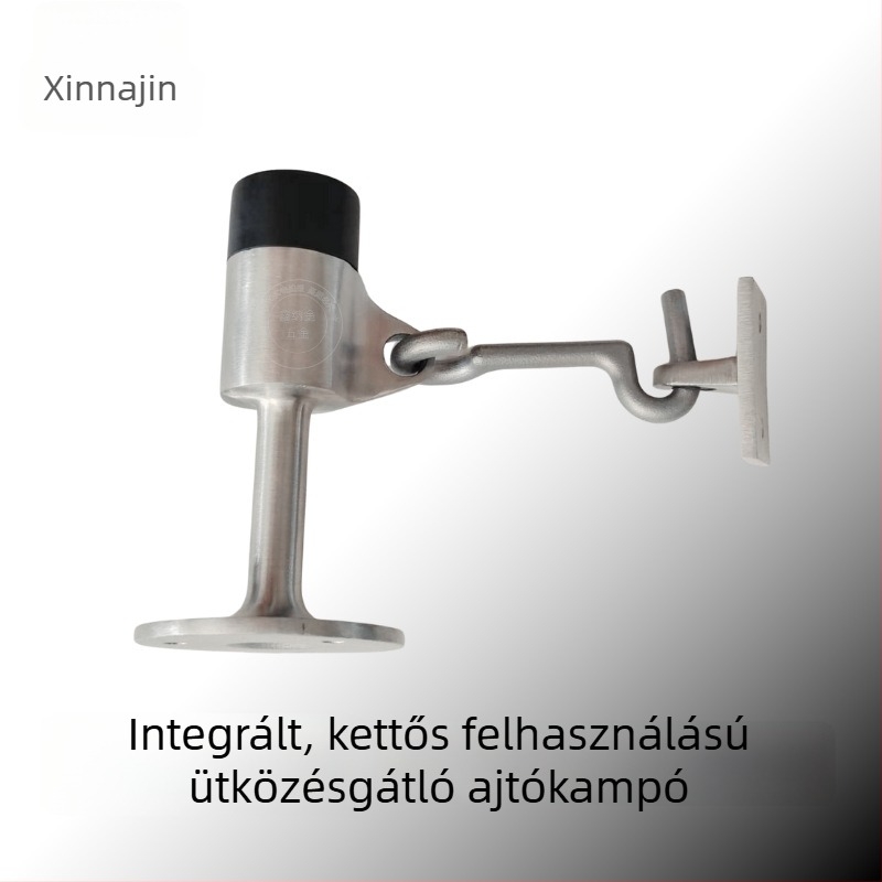 304/316 rozsdamentes acél tengeri ajtó stopper kampóval és pozicionálóval, gumírozott csúccsal, szélálló