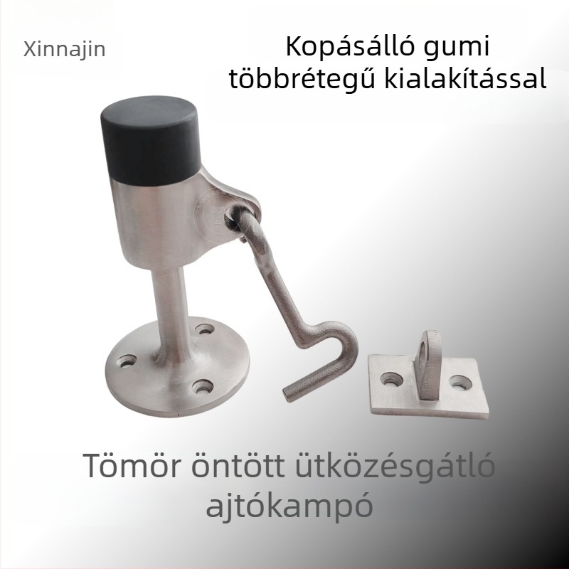 304/316 rozsdamentes acél tengeri ajtó stopper kampóval és pozicionálóval, gumírozott csúccsal, szélálló