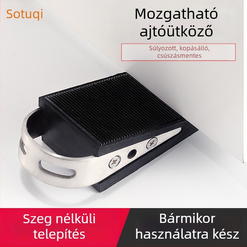 Szilikon ajtóstop, nagy méretű, padlóra szerelhető, ütésvédő háztartási használatra
