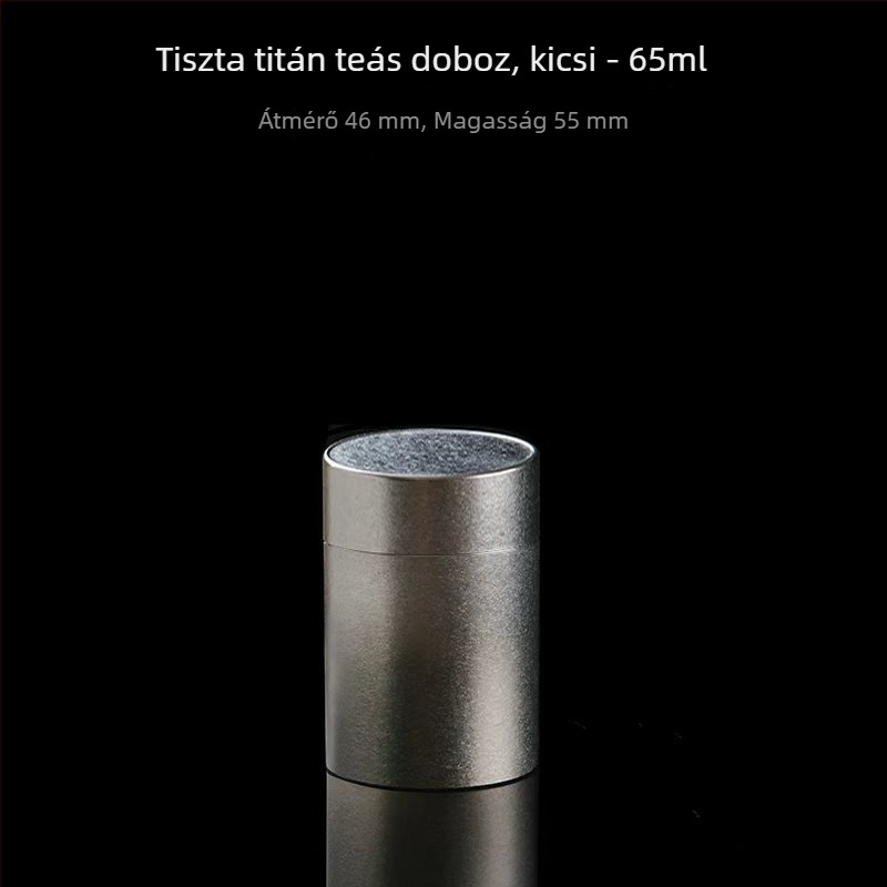 Tiszta titánból készelt teásdoboz, kis méretű, hordozható, zárható tároló teához