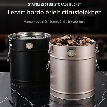 Rozsdamentes acél teás tartály zárható fedéllel, vastag falú kivitel, nagy kapacitás