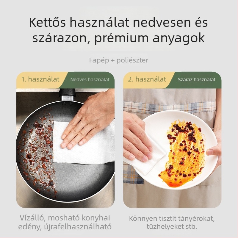 Konyhai tisztító rongy, akasztós, alsó kihúzható rész, egyszer használatos mosogatáshoz