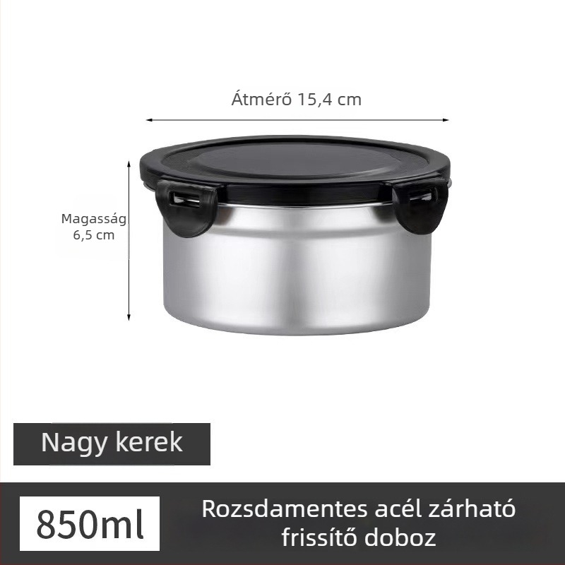 304 rozsdamentes acél kör alakú szigetelt ebédes doboz fedővel