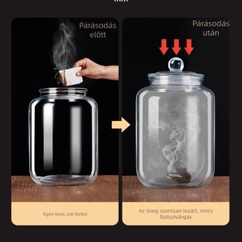 Mandarinhéj tároló üveg, légmentesen zárható, élelmiszer-minőségű teás tároló