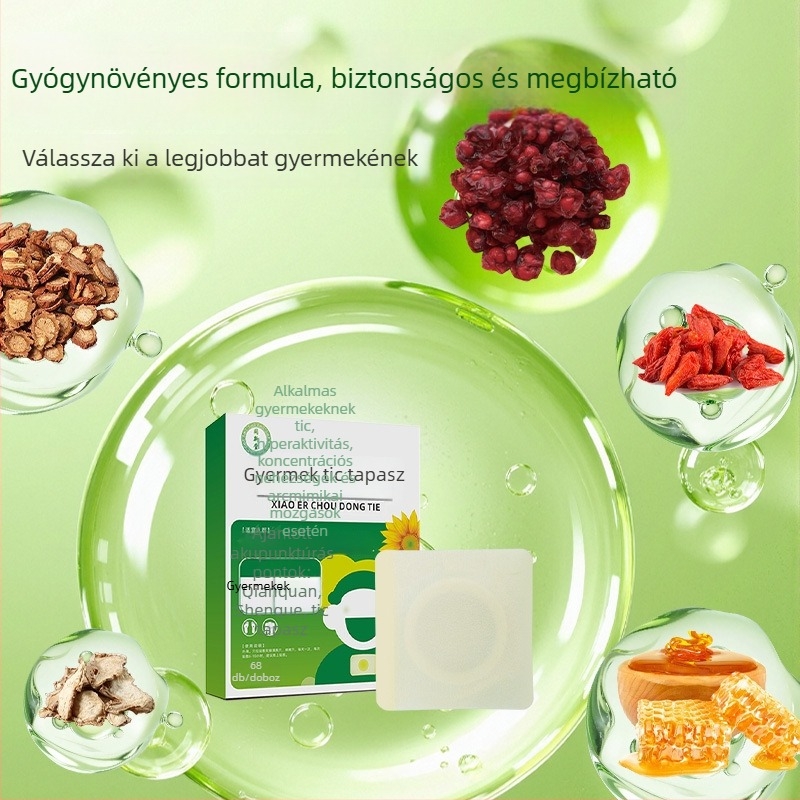 Gyermekek hasi akupunktúrás tapasz hiperaktivitás és figyelemzavar ellen – gyógynövényes mézes egészség patch (6 db tapasz)