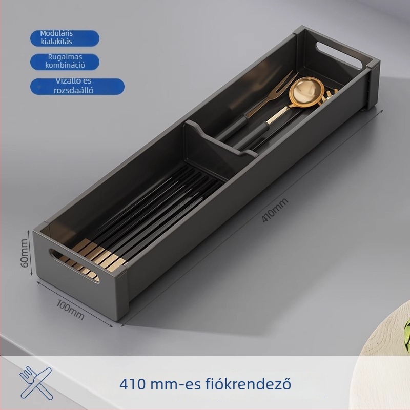 Konyhai fiók rendező szeparátorokkal - evőeszközök és étkészletek tárolására