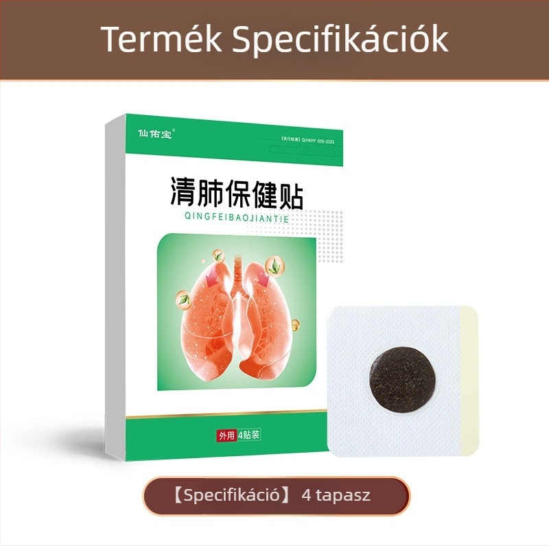 Akupunktúrás tapasz a tüdő egészségéért, köhögés és torokfájás enyhítésére – 7x7 cm