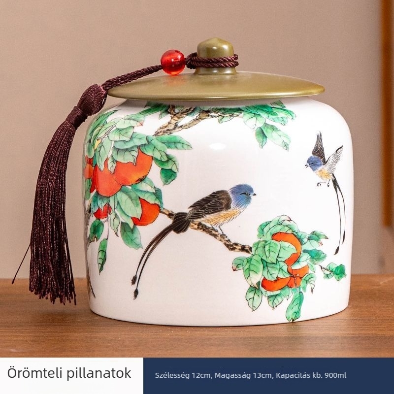 Kínai stílusú kerámia teás tárolók, légmentesen záródó és nedvességálló, nagy kapacitású otthoni teafogyasztáshoz, retro stílus