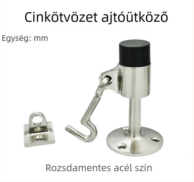 Cink-ötvözetű, szélálló felső ajtó rögzítő külső ajtókhoz és üvegajtókhoz, ütközésvédő és ajtólokátor