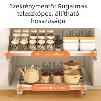 Konyhai fiókos tárolópolc tálak és tányérok számára